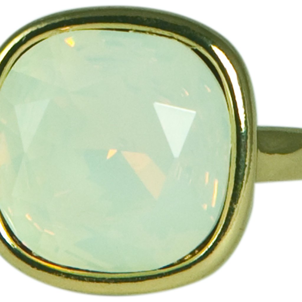 Crystal Square Satin Gold Rings, Choose 5